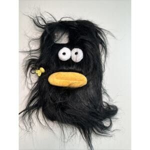 Black Plush Phone Case for iPhone 12 Pro Max, Cute DIY Long Hair Funny Face